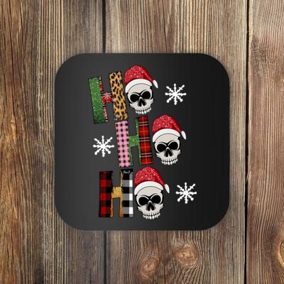 Ho Ho Ho Santa XMas Skulls Coaster