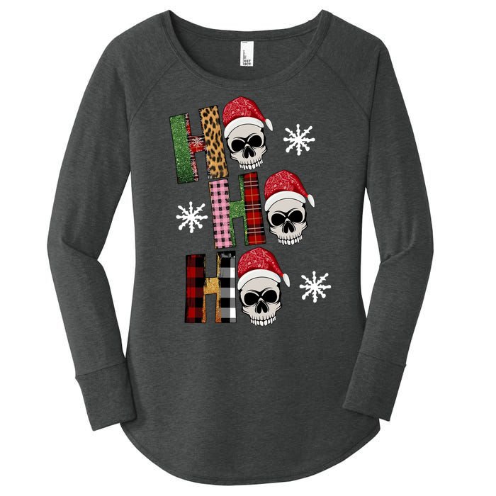 Ho Ho Ho Santa XMas Skulls Women's Perfect Tri Tunic Long Sleeve Shirt