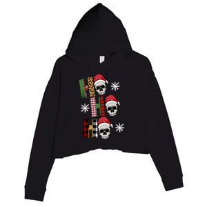 Ho Ho Ho Santa XMas Skulls Crop Fleece Hoodie