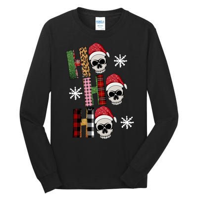 Ho Ho Ho Santa XMas Skulls Tall Long Sleeve T-Shirt