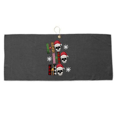 Ho Ho Ho Santa XMas Skulls Large Microfiber Waffle Golf Towel