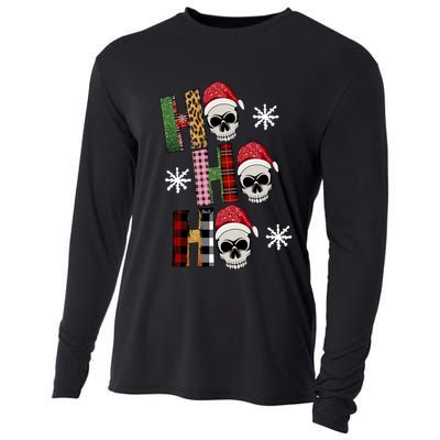 Ho Ho Ho Santa XMas Skulls Cooling Performance Long Sleeve Crew