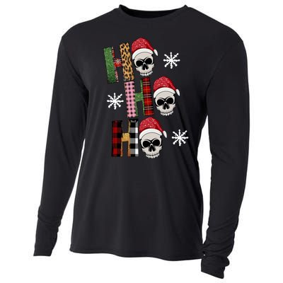 Ho Ho Ho Santa XMas Skulls Cooling Performance Long Sleeve Crew