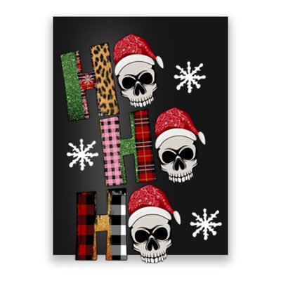 Ho Ho Ho Santa XMas Skulls Poster