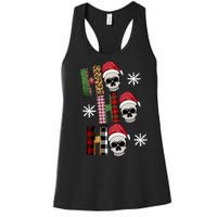 Ho Ho Ho Santa XMas Skulls Women's Racerback Tank