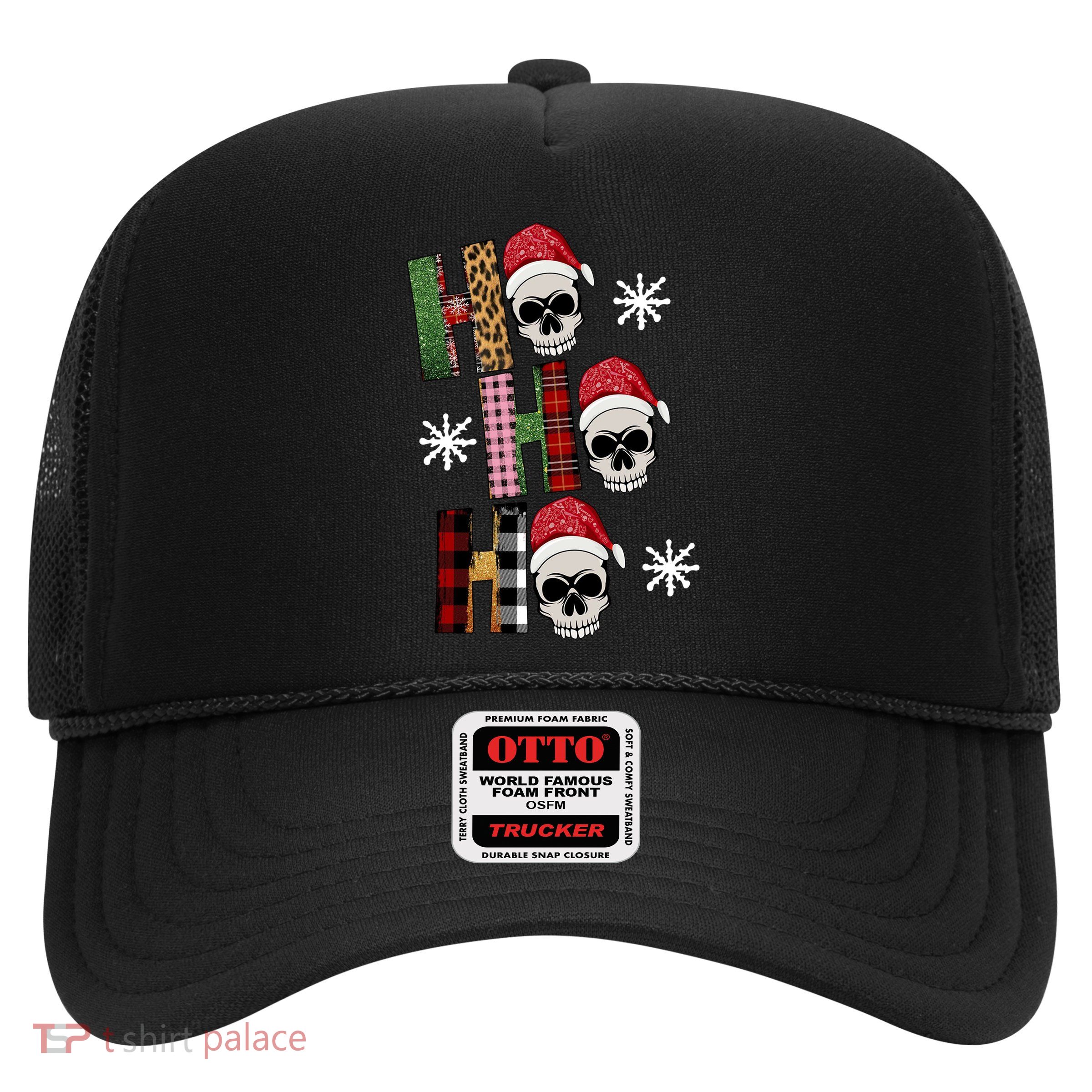 Ho Ho Ho Santa XMas Skulls Trucker Hat