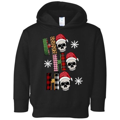 Ho Ho Ho Santa XMas Skulls Toddler Hoodie