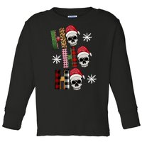 Ho Ho Ho Santa XMas Skulls Toddler Long Sleeve Shirt