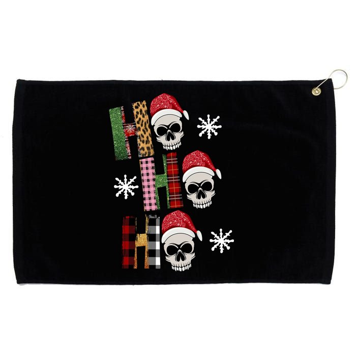 Ho Ho Ho Santa XMas Skulls Grommeted Golf Towel