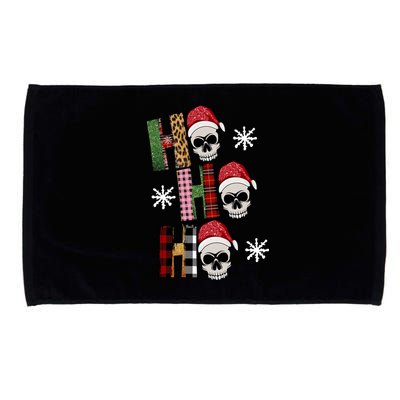 Ho Ho Ho Santa XMas Skulls Microfiber Hand Towel