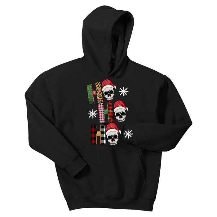 Ho Ho Ho Santa XMas Skulls Kids Hoodie