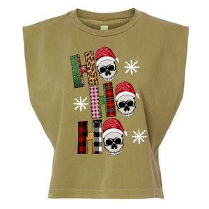 Ho Ho Ho Santa XMas Skulls Garment-Dyed Women's Muscle Tee