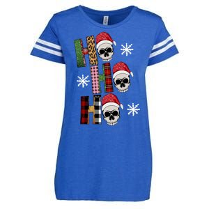 Ho Ho Ho Santa XMas Skulls Enza Ladies Jersey Football T-Shirt