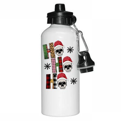 Ho Ho Ho Santa XMas Skulls Aluminum Water Bottle