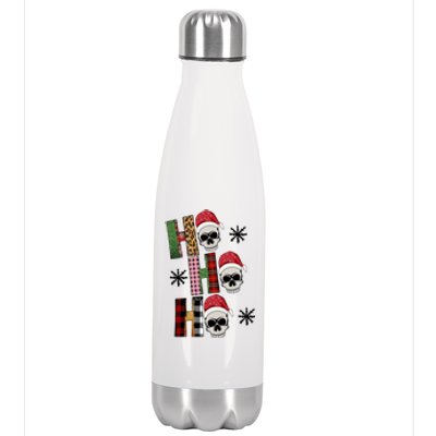 Ho Ho Ho Santa XMas Skulls Stainless Steel Insulated Water Bottle