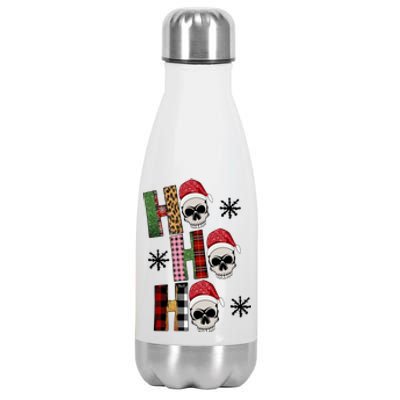 Ho Ho Ho Santa XMas Skulls Stainless Steel Insulated Water Bottle