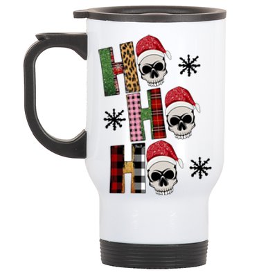 Ho Ho Ho Santa XMas Skulls Stainless Steel Travel Mug