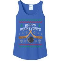 Happy Hockeydays Ice Hockey Player Ugly Christmas Sweater Gift Ladies Essential Tank