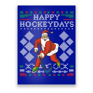 Happy Hockeydays Ice Hockey Player Ugly Christmas Cool Gift Poster