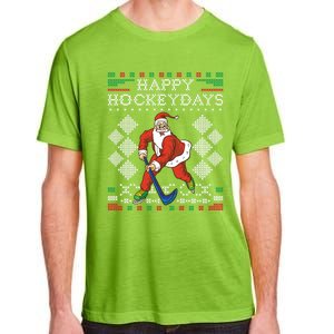 Happy Hockeydays Ice Hockey Player Ugly Christmas Sweater Gift Adult ChromaSoft Performance T-Shirt