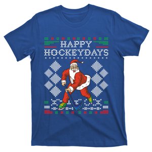 Happy Hockeydays Ice Hockey Player Ugly Christmas Sweater Gift T-Shirt