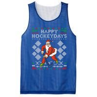 Happy Hockeydays Ice Hockey Player Ugly Christmas Sweater Gift Mesh Reversible Basketball Jersey Tank