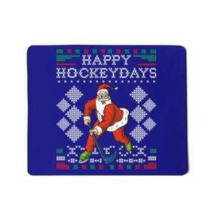 Happy Hockeydays Ice Hockey Player Ugly Christmas Sweater Gift Mousepad