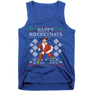 Happy Hockeydays Ice Hockey Player Ugly Christmas Sweater Gift Tank Top