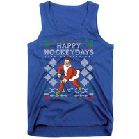 Happy Hockeydays Ice Hockey Player Ugly Christmas Sweater Gift Tank Top