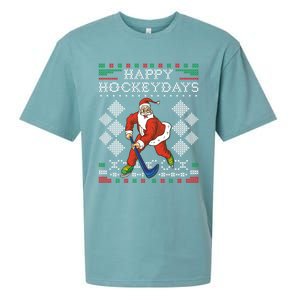 Happy Hockeydays Ice Hockey Player Ugly Christmas Sweater Gift Sueded Cloud Jersey T-Shirt