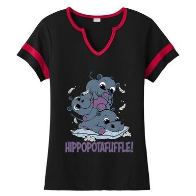 Hippoptafuffle! Ladies Halftime Notch Neck Tee