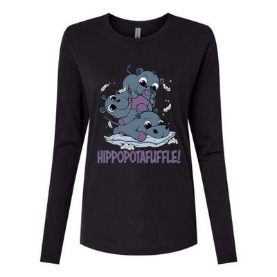 Hippoptafuffle! Womens Cotton Relaxed Long Sleeve T-Shirt