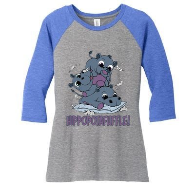 Hippoptafuffle! Women's Tri-Blend 3/4-Sleeve Raglan Shirt