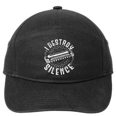 Harmonica Harmonicist I Destroy Silence 7-Panel Snapback Hat