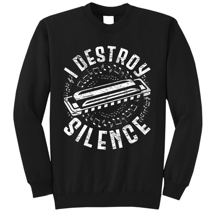 Harmonica Harmonicist I Destroy Silence Tall Sweatshirt