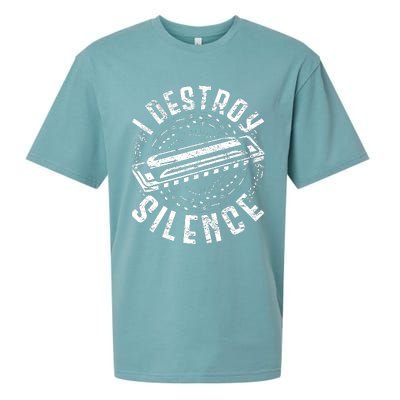 Harmonica Harmonicist I Destroy Silence Sueded Cloud Jersey T-Shirt