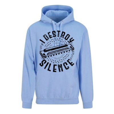 Harmonica Harmonicist I Destroy Silence Unisex Surf Hoodie