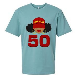 Hip Hop Is 50 50th Anniversary Afro Puffs Black Women Sueded Cloud Jersey T-Shirt