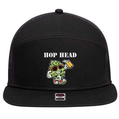 Hop Head Ipa Craft Beer Lover Bier Prost Cheers 7 Panel Mesh Trucker Snapback Hat