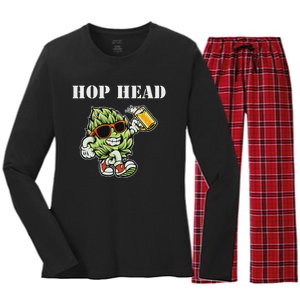 Hop Head Ipa Craft Beer Lover Bier Prost Cheers Women's Long Sleeve Flannel Pajama Set 