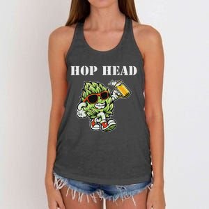 Hop Head Ipa Craft Beer Lover Bier Prost Cheers Women's Knotted Racerback Tank