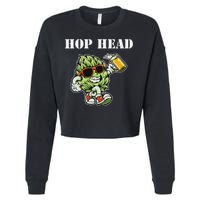 Hop Head Ipa Craft Beer Lover Bier Prost Cheers Cropped Pullover Crew