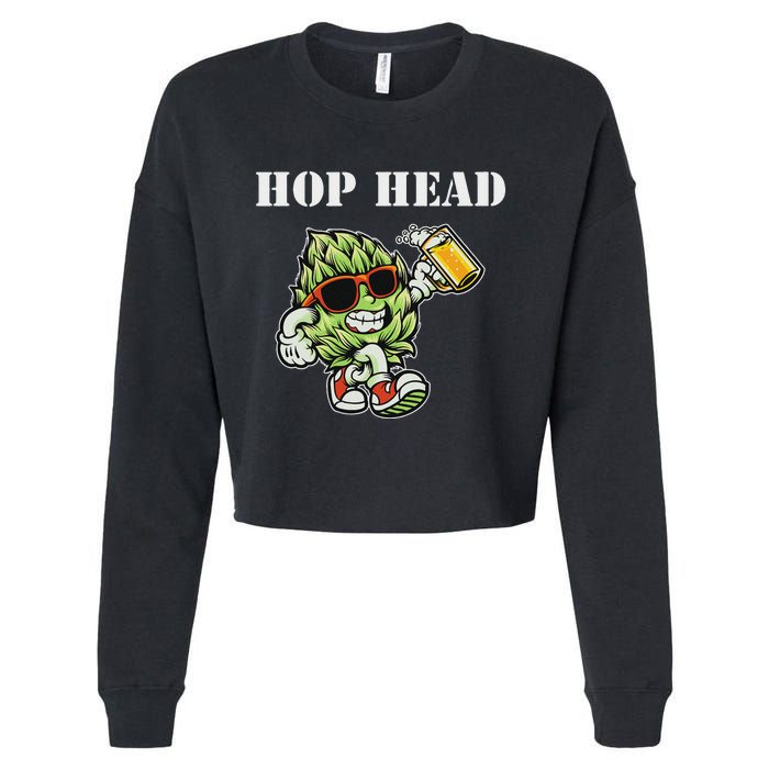 Hop Head Ipa Craft Beer Lover Bier Prost Cheers Cropped Pullover Crew