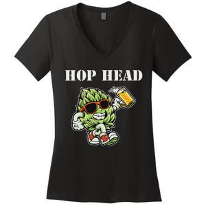 Hop Head Ipa Craft Beer Lover Bier Prost Cheers Women's V-Neck T-Shirt