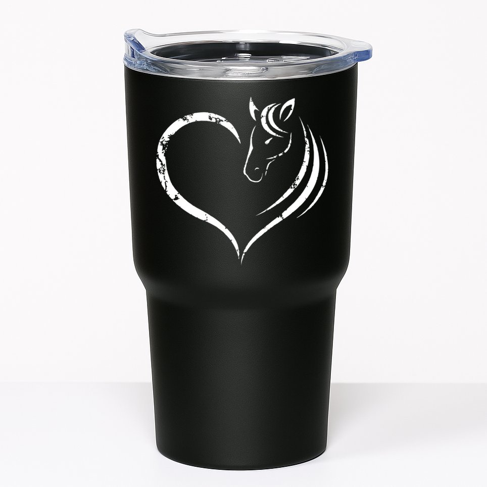 Horse Head Inside Heart Women Ladies Girls Teens Kids Gift Cool Gift Tumbler