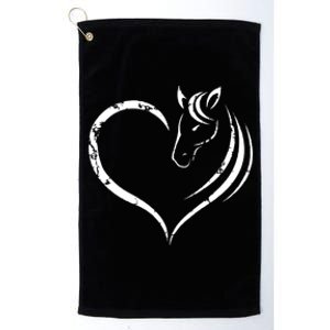 Horse Head Inside Heart Women Ladies Girls Teens Kids Gift Cool Gift Platinum Collection Golf Towel