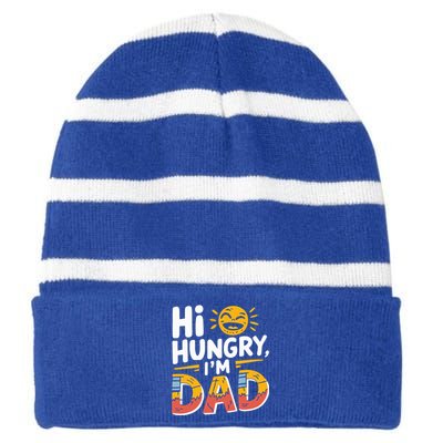 Hi Hungry IM Dad Adult Humor Dad Jokes Gift Striped Beanie with Solid Band