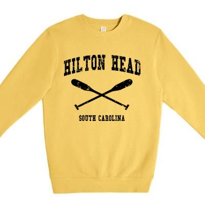 Hilton Head Island South Carolina Vintage Nautical Crossed O Funny Gift Premium Crewneck Sweatshirt