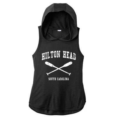 Hilton Head Island South Carolina Vintage Nautical Crossed O Funny Gift Ladies PosiCharge Tri-Blend Wicking Draft Hoodie Tank