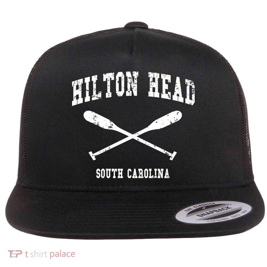 Hilton Head Island South Carolina Vintage Nautical Crossed O Funny Gift Flatbill Hat